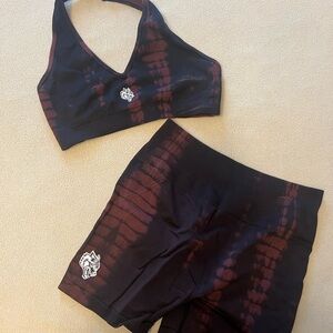 Darc Sport Dark Maroon and Red Tie-Dye Set